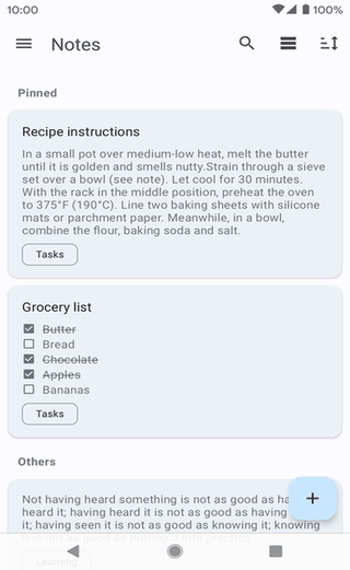 Another notes app screenshot