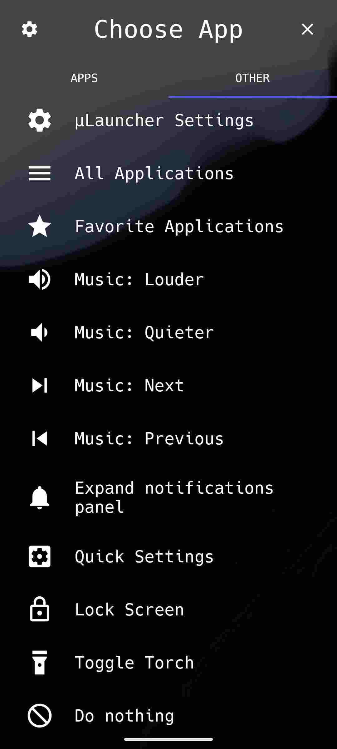 µLauncher screenshot