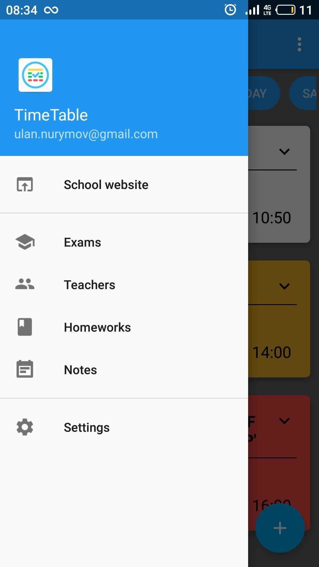 Timetable screenshot