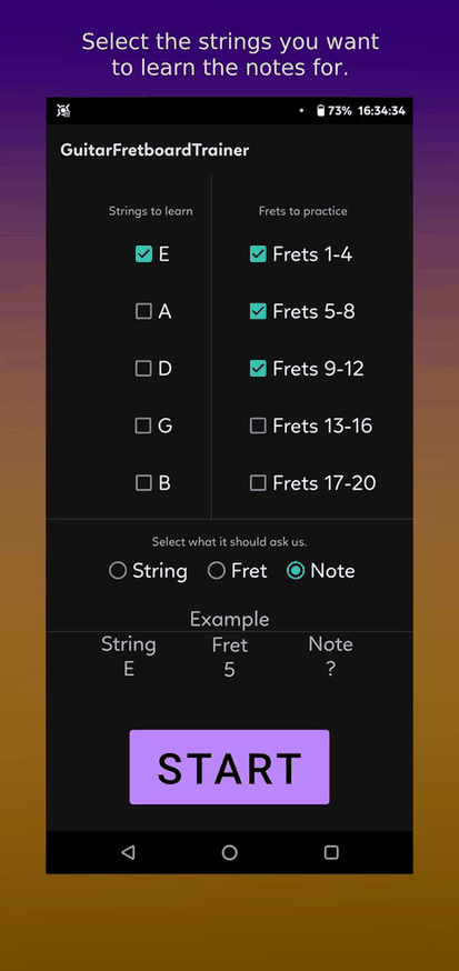 GuitarFretboardTrainer screenshot