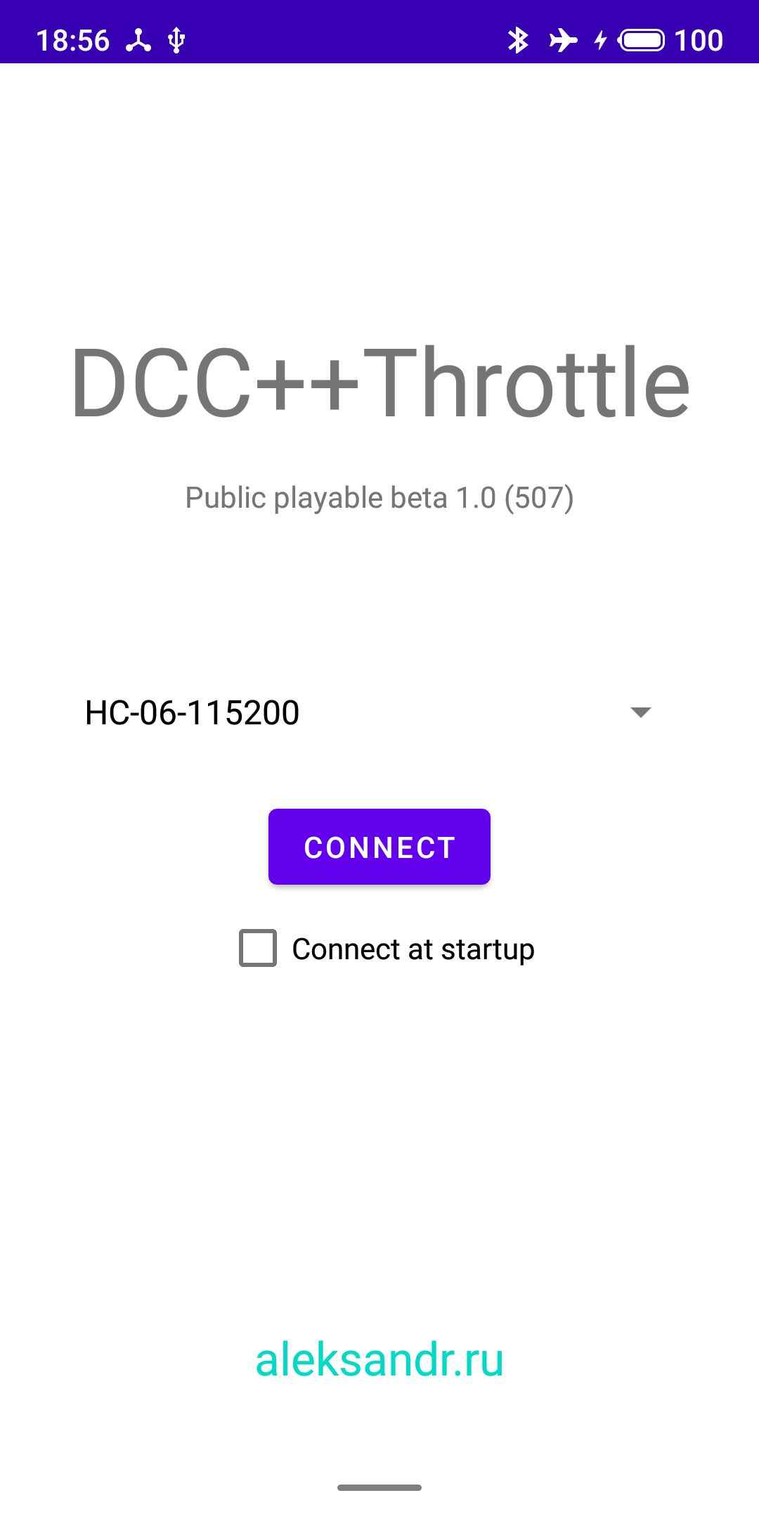 DCC++Throttle screenshot