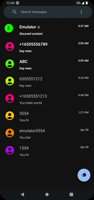 Deku SMS screenshot