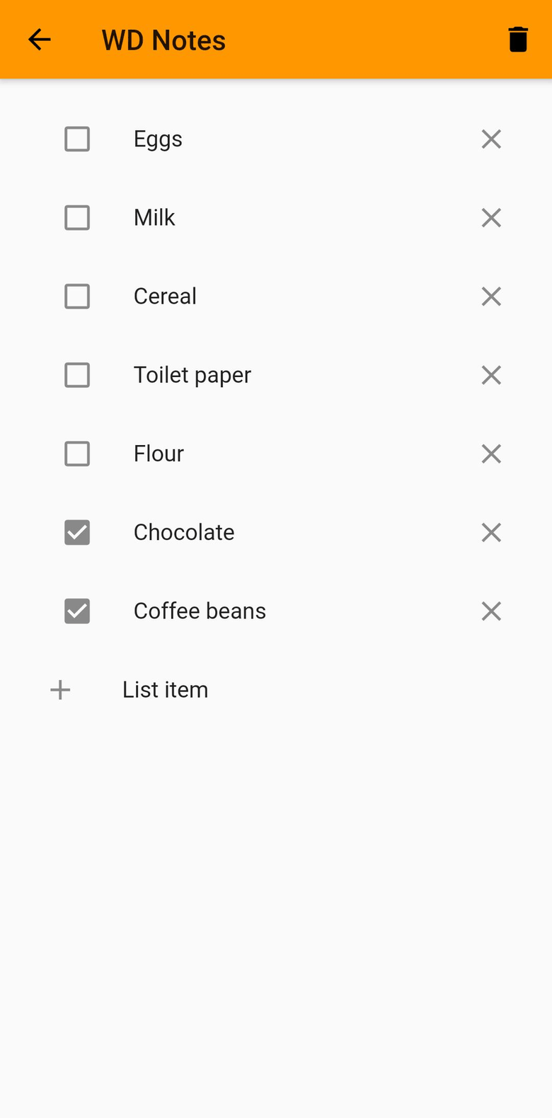 WD Notes screenshot