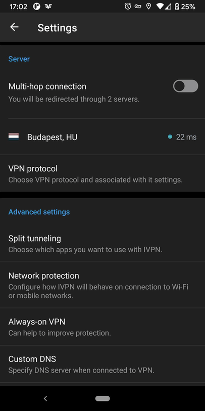 IVPN screenshot
