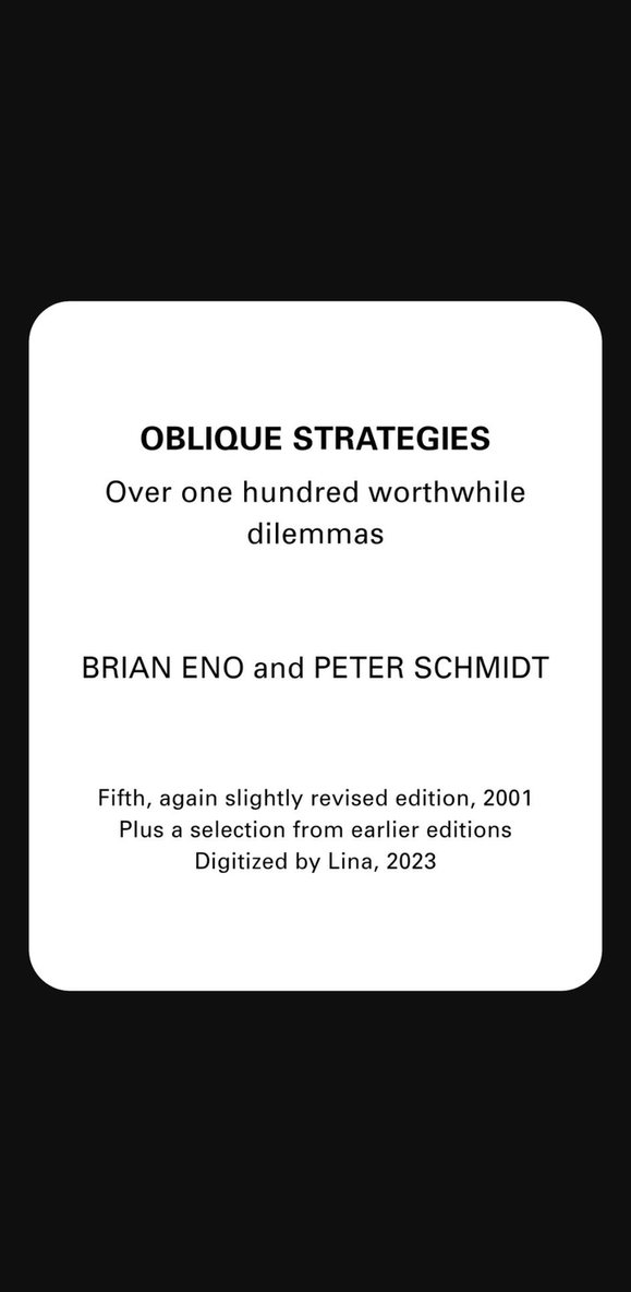 Oblique Strategies screenshot