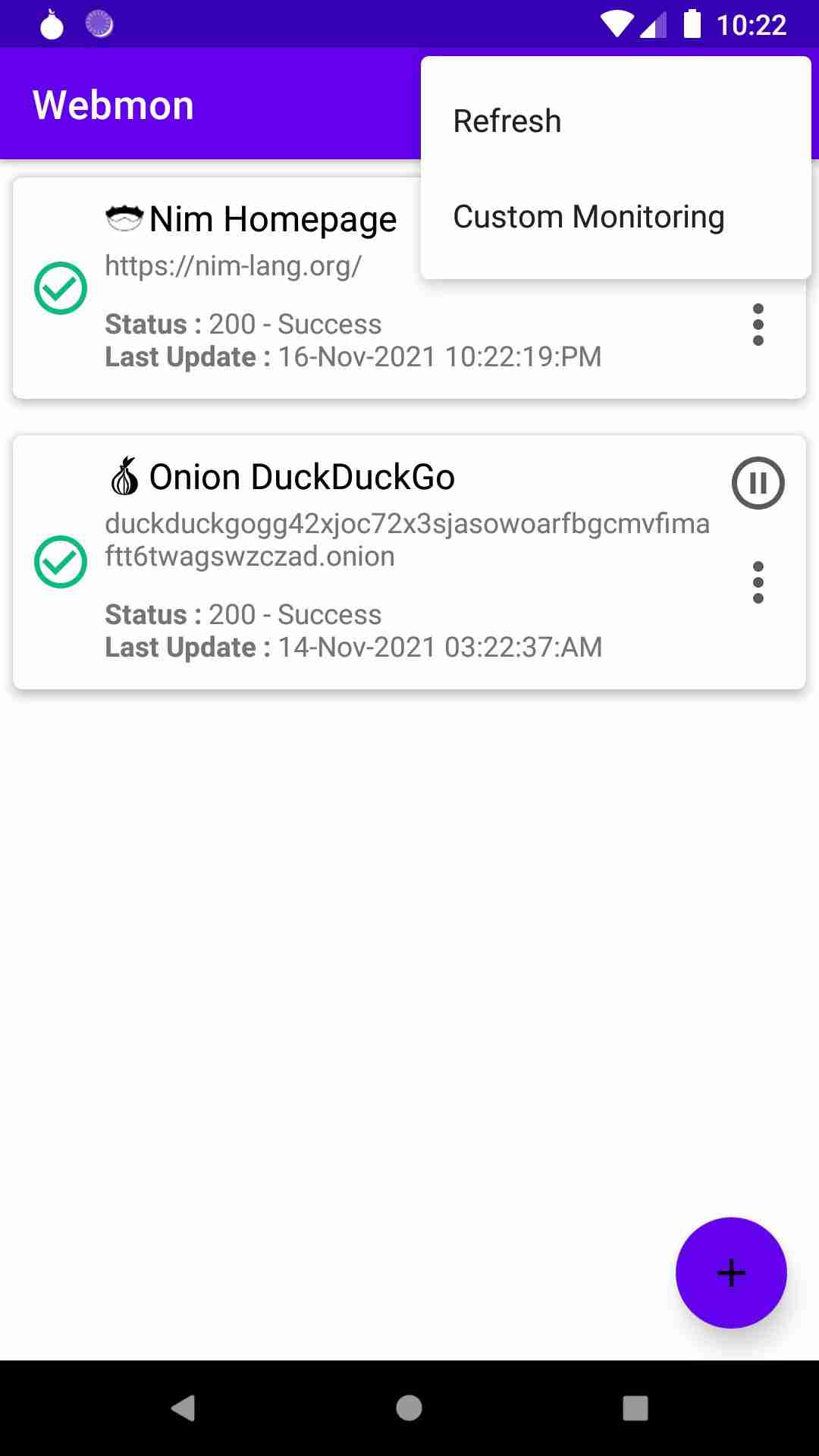 Webmon screenshot