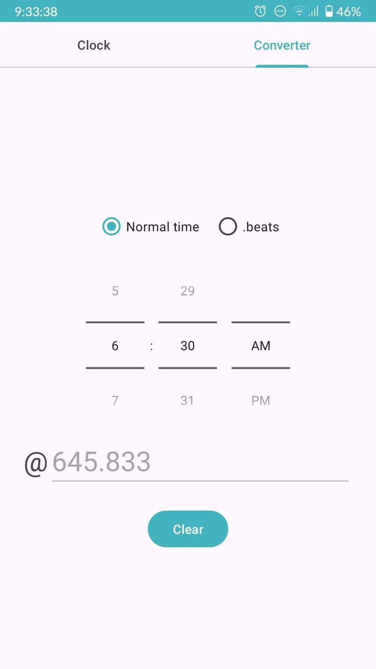 Swatch .beat clock screenshot