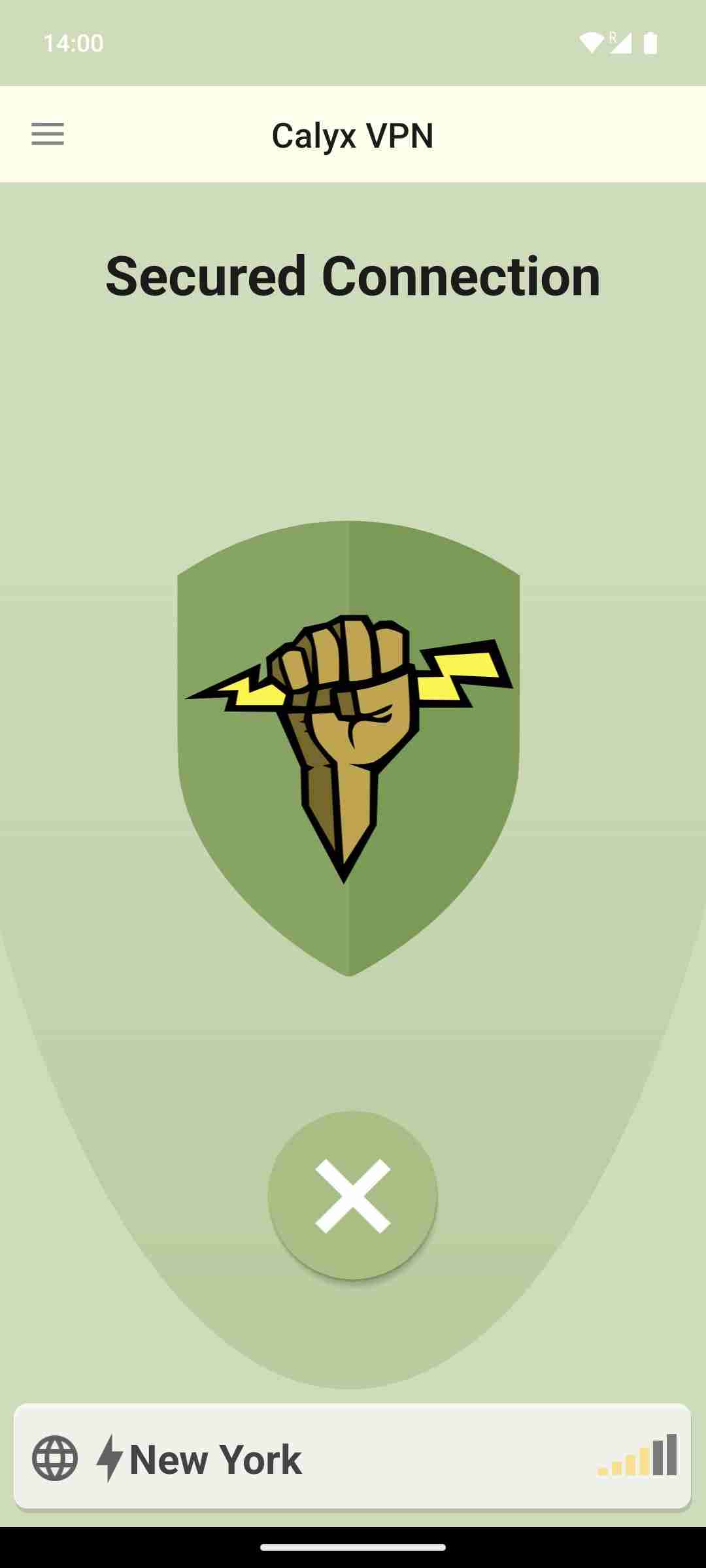 Calyx VPN screenshot