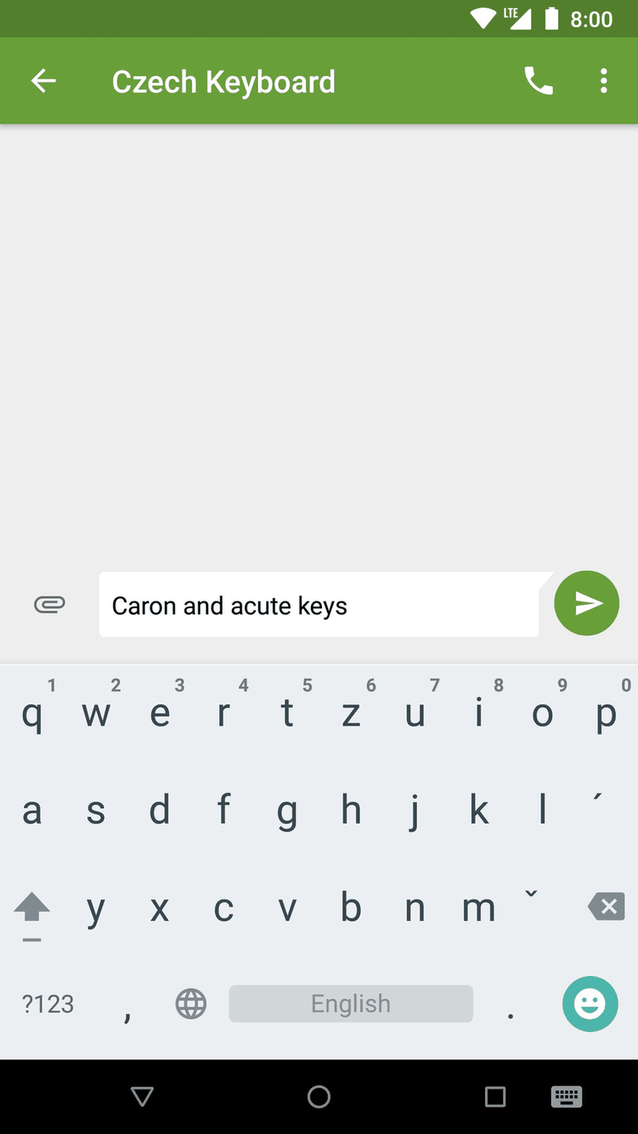 Czech Diacritic Keyboard screenshot