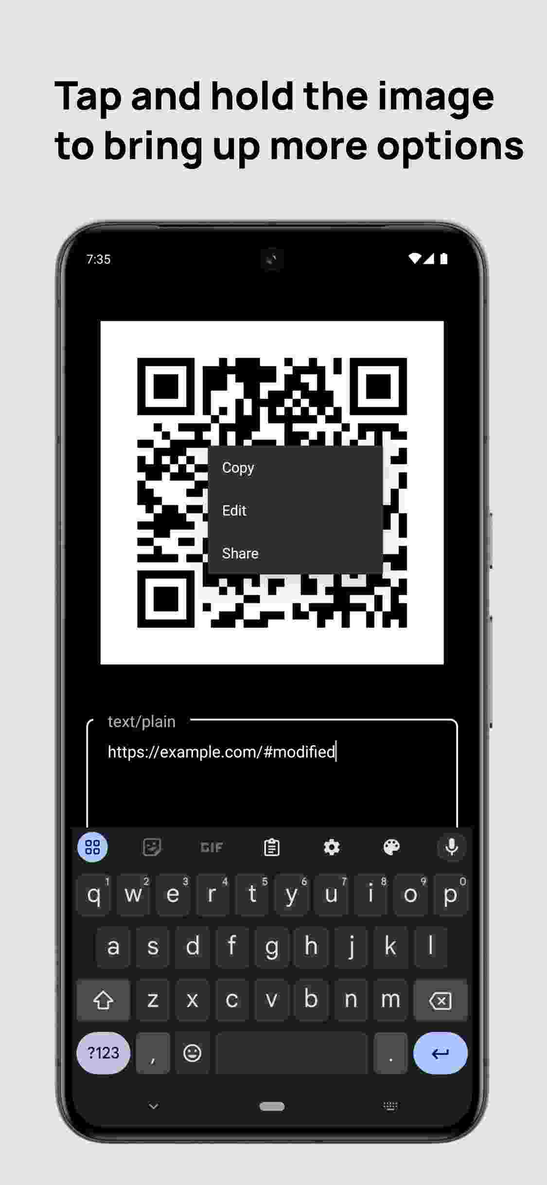 QRshare screenshot