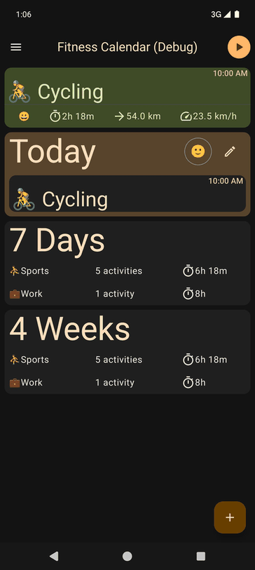 Fitness Calendar screenshot