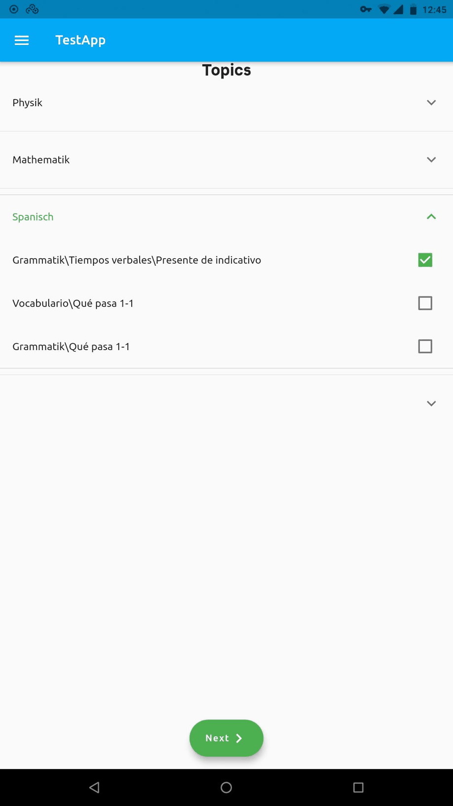 TestApp screenshot