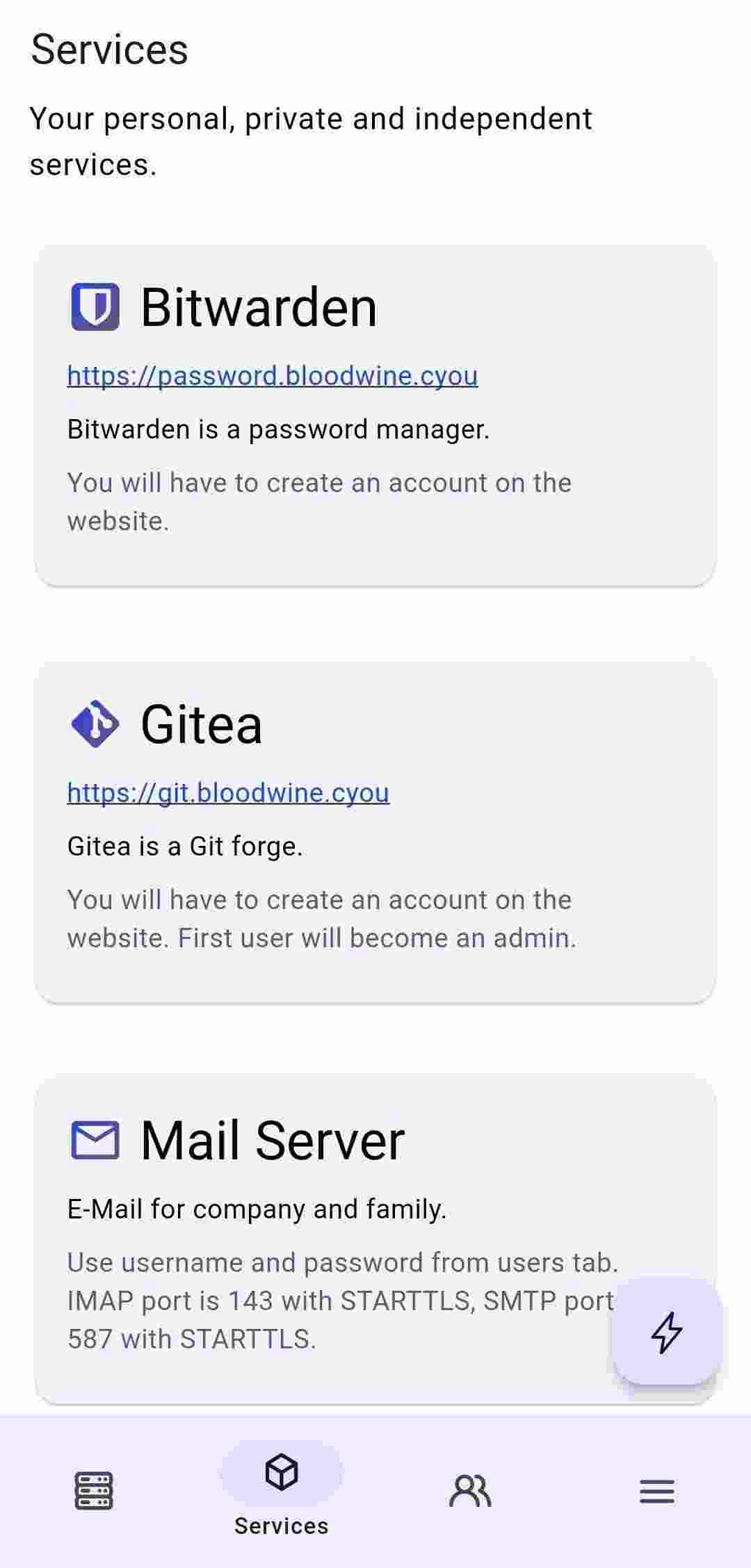 SelfPrivacy screenshot