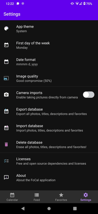 FoCal screenshot