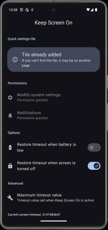 Keep Screen On screenshot
