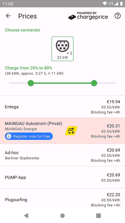 EVMap screenshot