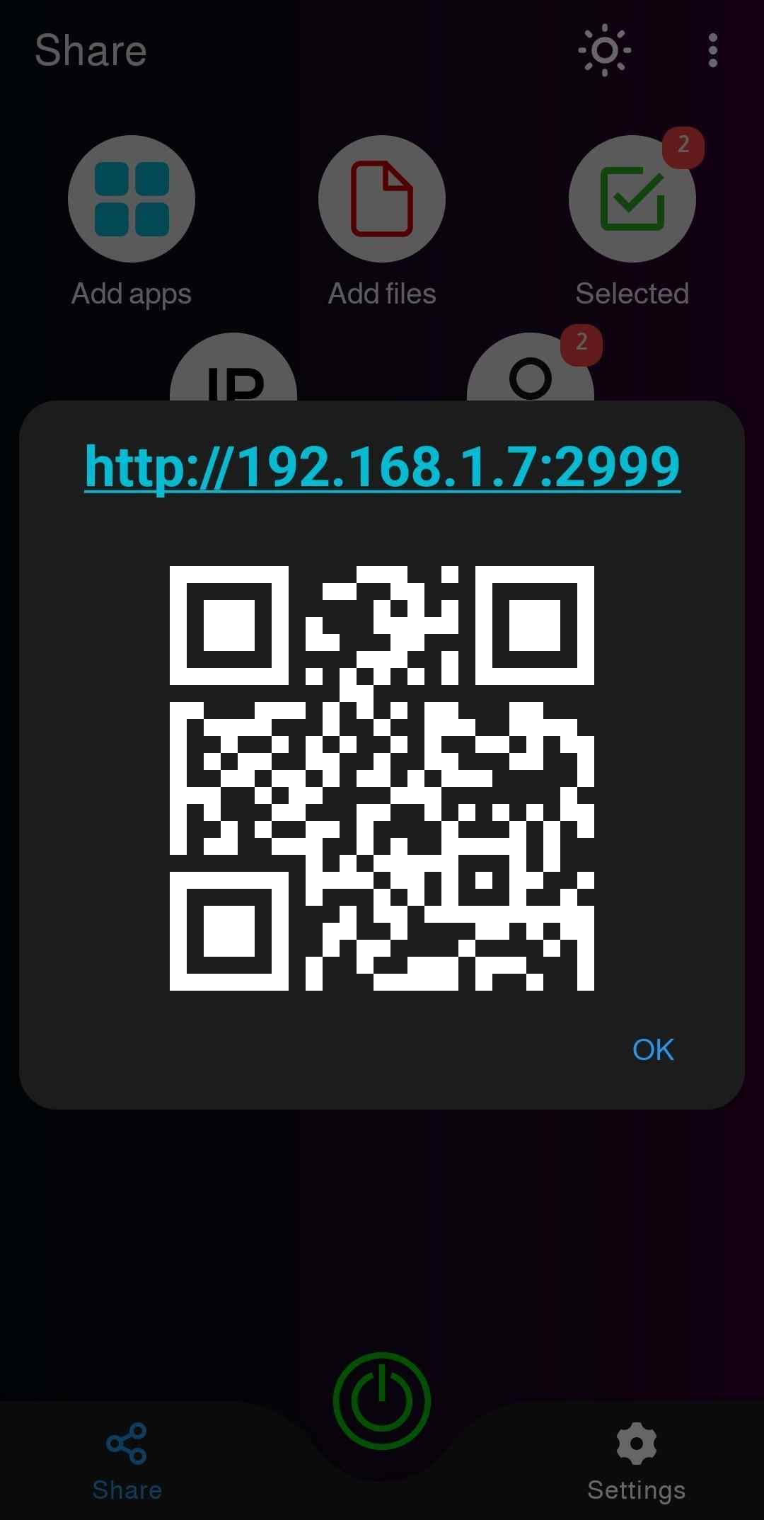 Sharing screenshot
