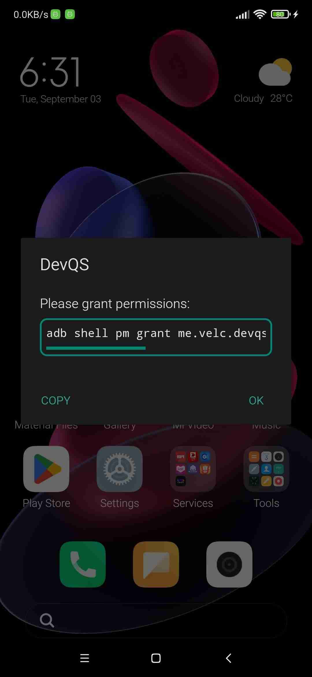 DevQS screenshot