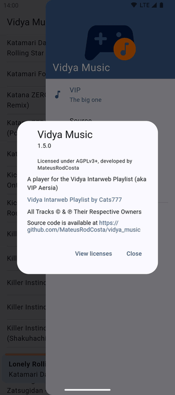 Vidya Music: Aersia VIP Player screenshot