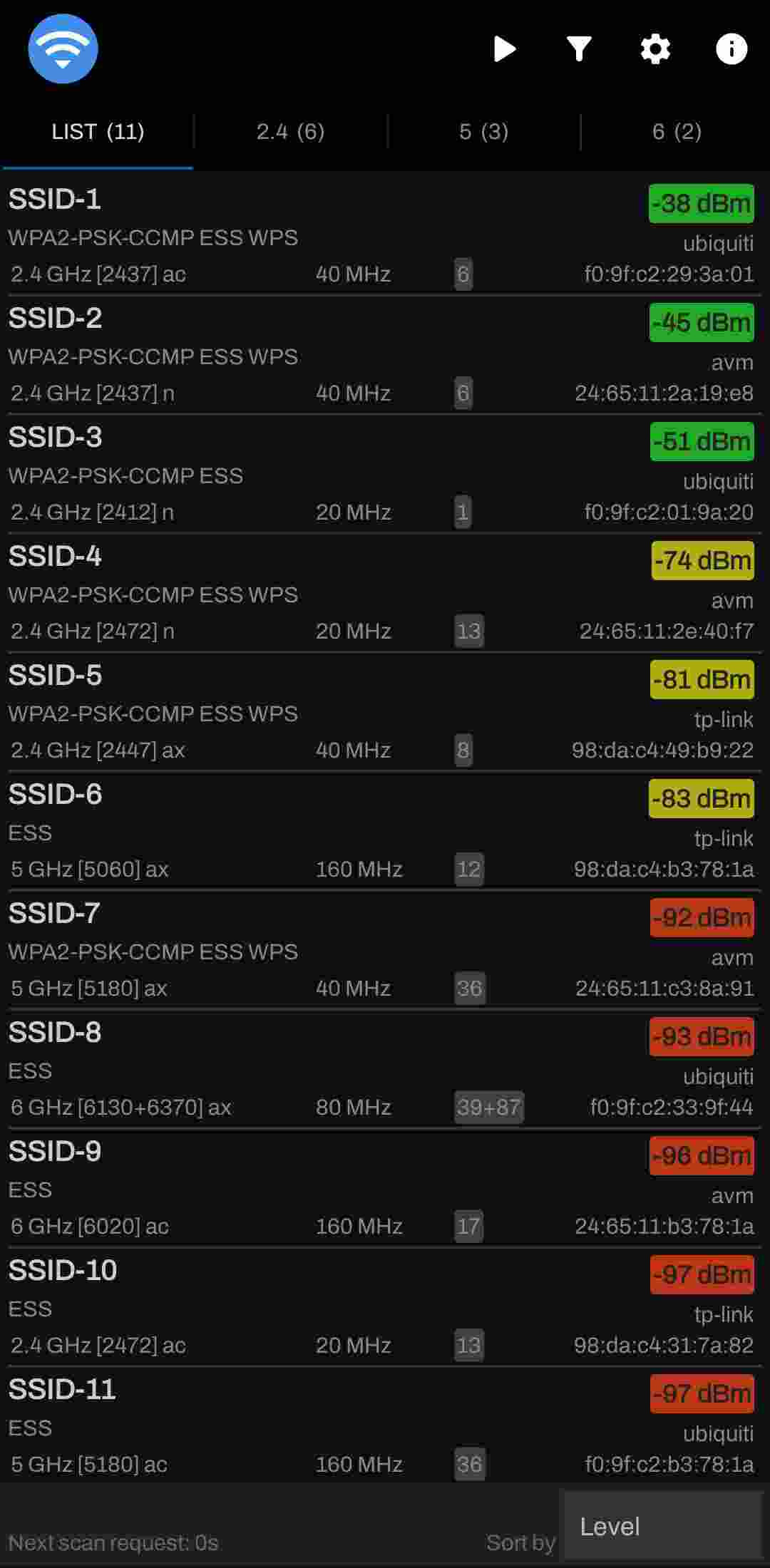 WiFiScanner screenshot