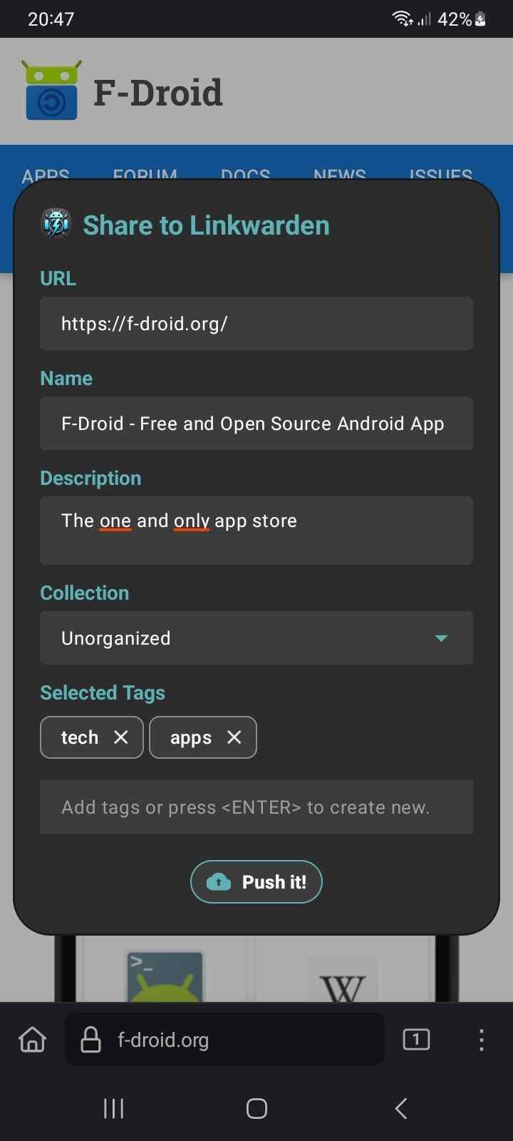 LinkDroid for Linkwarden screenshot