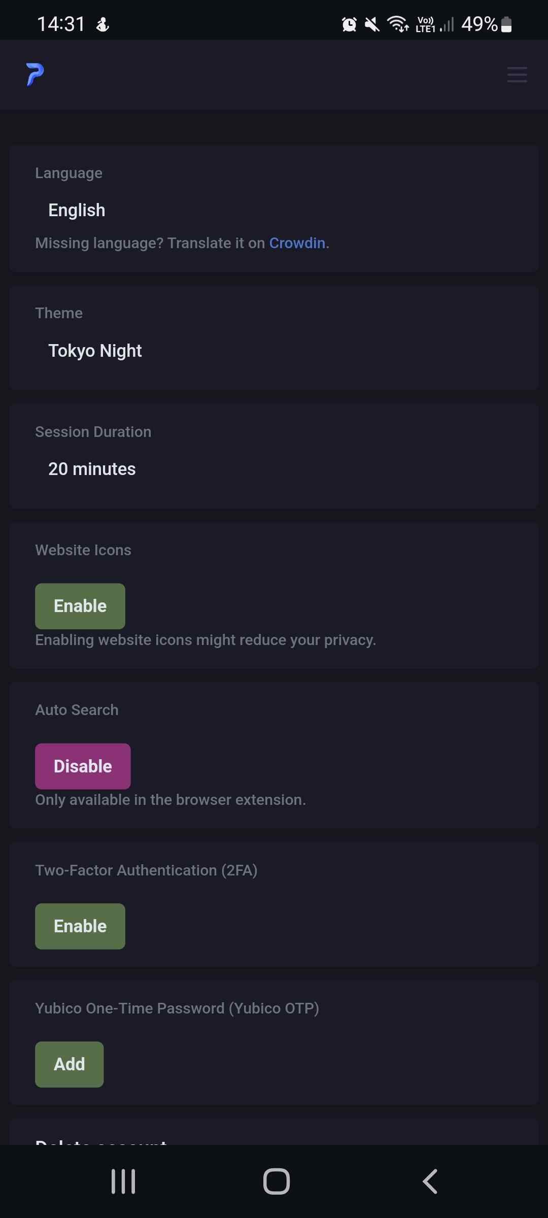 Passky screenshot