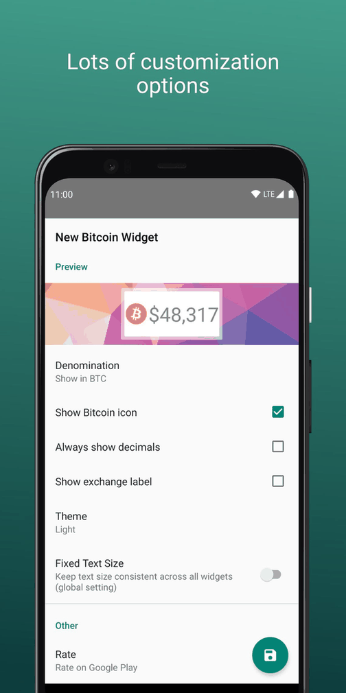 Simple Crypto Widget screenshot