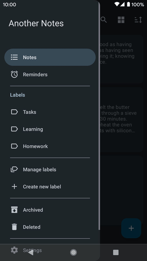 Another notes app screenshot