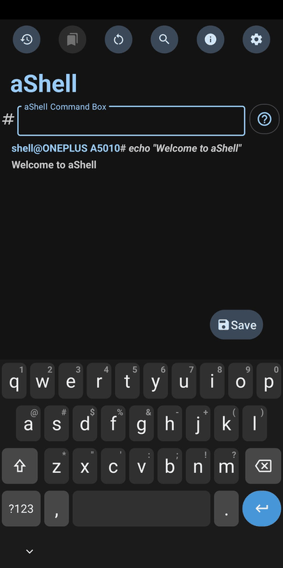 aShell screenshot