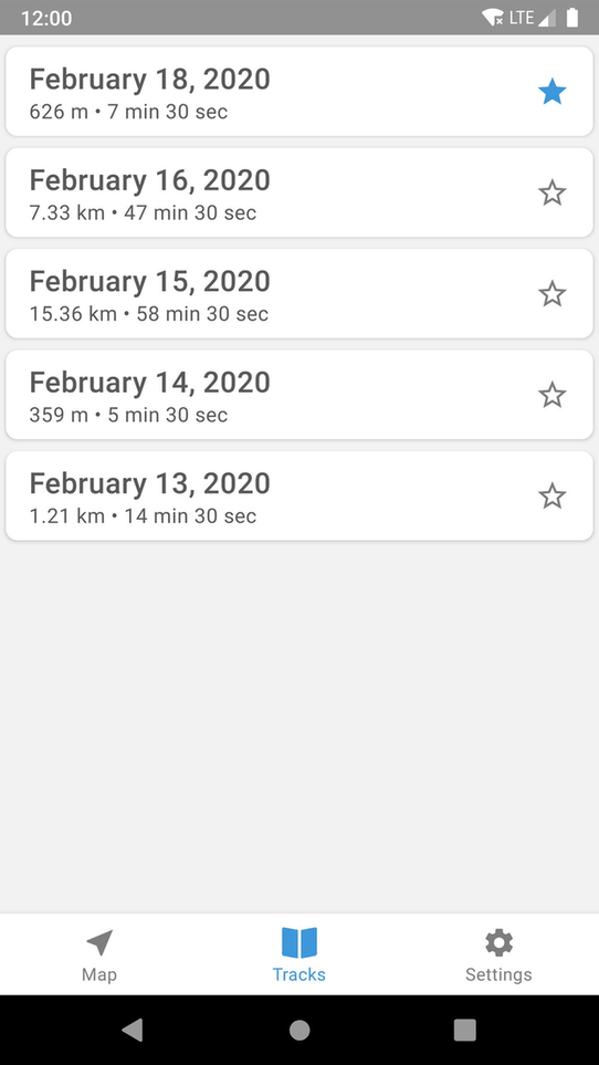 Trackbook screenshot