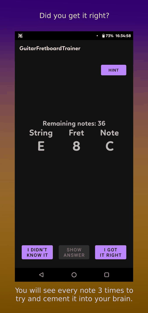 GuitarFretboardTrainer screenshot