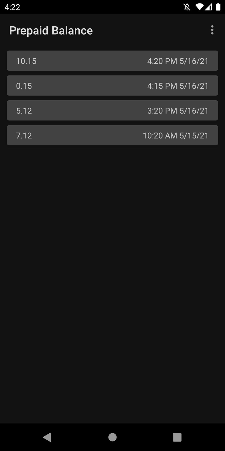 Prepaid Balance screenshot