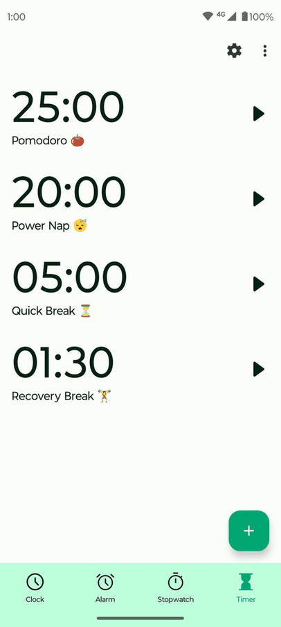 Fossify Clock screenshot