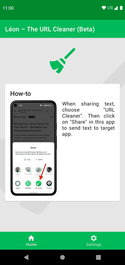 Léon – The URL Cleaner screenshot