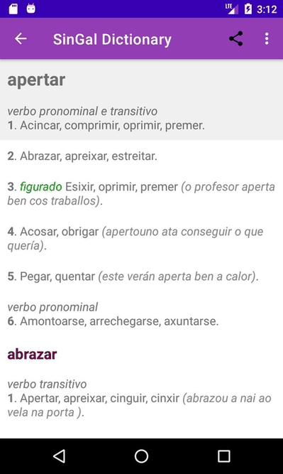SinGal Dictionary screenshot