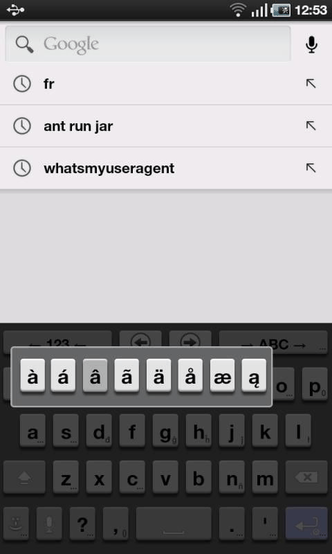 Afrikaans for AnySoftKeyboard screenshot